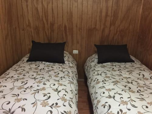 Cama o camas de una habitación en Cabañas las Bandurrias