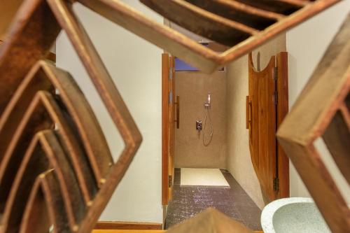 a view of a bathroom with a shower in a room at Golden Temple Boutique in Siem Reap