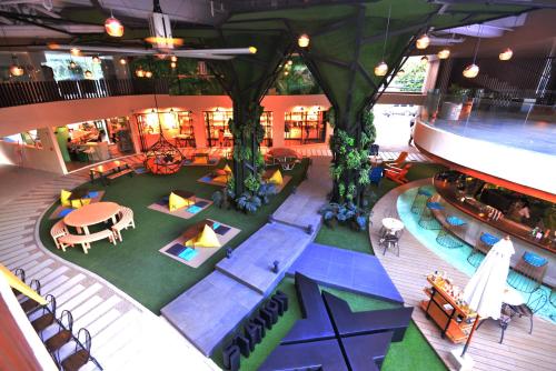 an overhead view of a indoor pool in a building at Hue Hotels and Resorts Boracay Managed by HII in Boracay