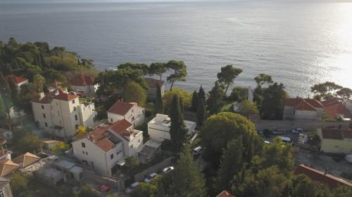 an aerial view of a town by the water at Villa Elly in Dubrovnik