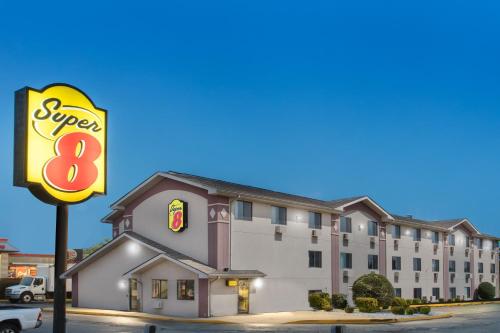 a sign in front of a hotel at Super 8 by Wyndham Aberdeen MD in Aberdeen