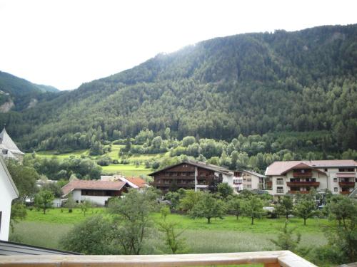 a view of a village with a mountain at Apart Dominika in Ried im Oberinntal