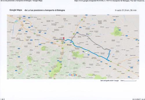 a screenshot of a google maps page with a map of the freeway at L'incrocio - Bed&Breakfast in Imola