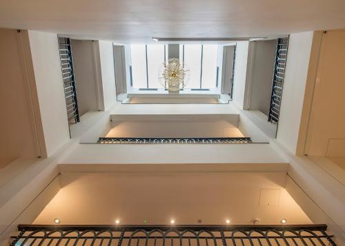 a view from the top of a room with a window at The George Street Hotel in Oxford