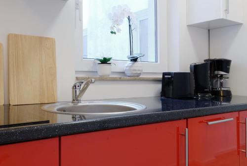 Η κουζίνα ή μικρή κουζίνα στο Luxusapartment nahe Müggelsee