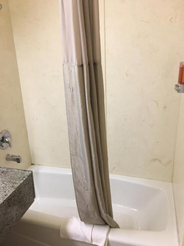蓬塔戈爾達的住宿－美國蓬塔戈爾達汽車旅館，带浴缸的浴帘