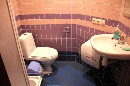 キーウにあるKyivStay Sagaydachnogo Apartmentのバスルーム(トイレ、洗面台付)