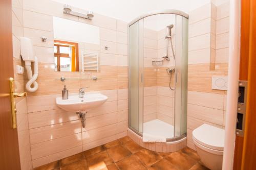 Koupelna v ubytování Hotel Morava