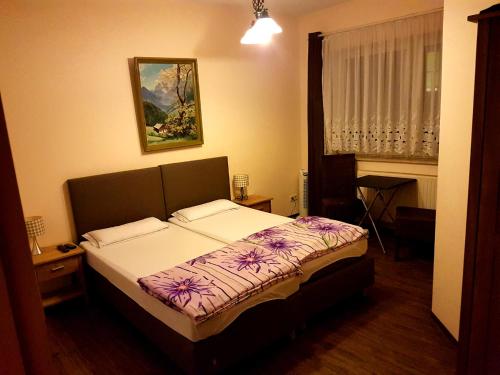 En eller flere senge i et værelse på Pension Balkan