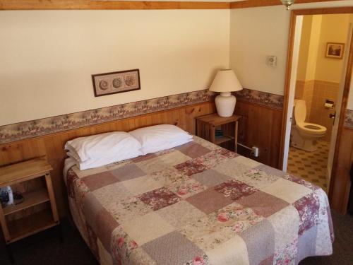 Un pat sau paturi într-o cameră la Daven Haven Lodge & Cabins