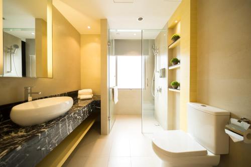 Vonios kambarys apgyvendinimo įstaigoje Eco Tree Hotel
