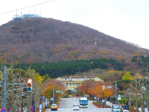 
a city street filled with lots of trees at Hakodate Motomachi Hotel in Hakodate
