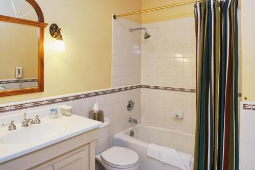 a bathroom with a sink and a tub and a toilet at Hotel Mac in Richmond