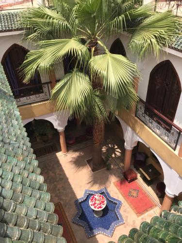 Vista sulla piscina di Riad Fatinat Marrakech o su una piscina nei dintorni