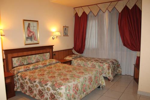 Un pat sau paturi într-o cameră la Hotel Malaga