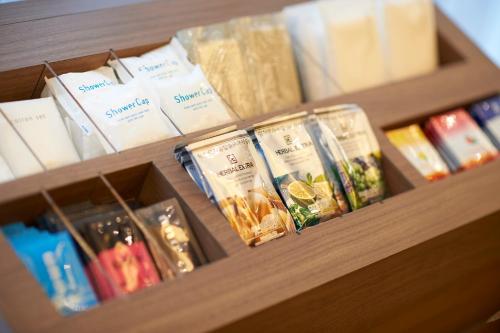 a drawer filled with many different types of items at Sotetsu Fresa Inn Tokyo Roppongi in Tokyo