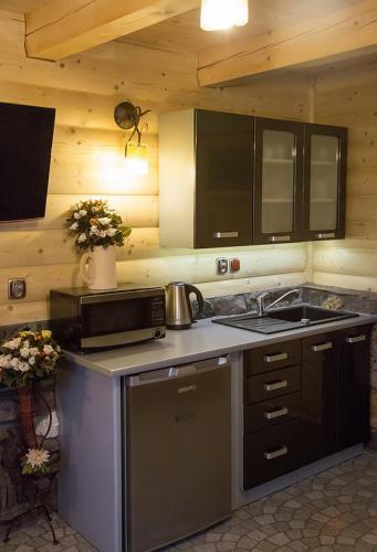 Dapur atau dapur kecil di Domki Mroz
