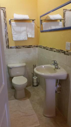 a bathroom with a toilet and a sink at Personal Touch 1 in Nassau
