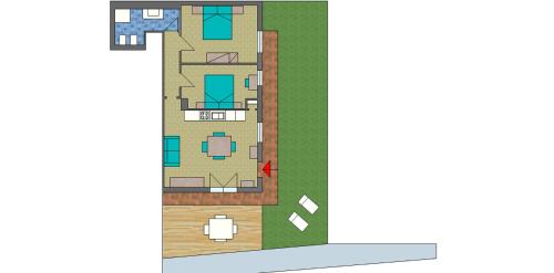 a floor plan of a house at CASA NAVLA' AppartamentI "Ulivi"- "Fiori" -"Velieri"-"Luna"-"Nido"-"Taverna" in Tignale