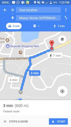 a screenshot of a map of the subway at Caribbean Dream Vacation Property CD2 in Rodney Bay Village