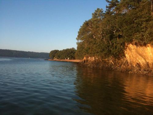 a body of water with trees on the shore at Les gites d'Hellen in Logonna-Daoulas