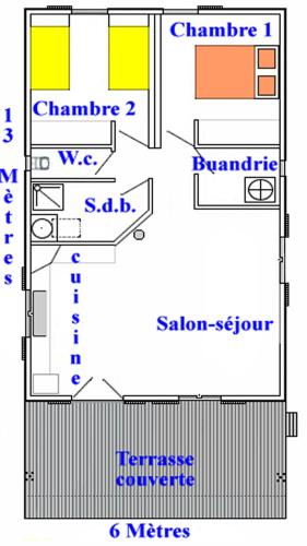 a floor plan of a house at Chalets les Silènes in Doucier