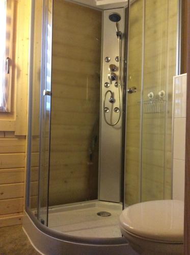 Phòng tắm tại Blockhaus Harzblick Standard