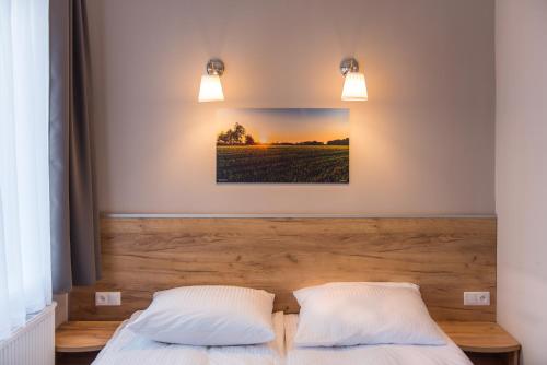 Una cama o camas en una habitación de Hotel Pod Jesiotrem