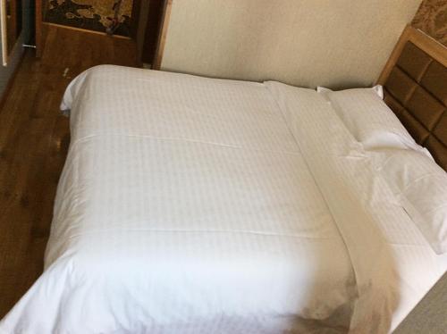 
a white bed with a white comforter and pillows at Thank Inn Chain Hotel Beijing Shunyi District New International Exhibition Center Airport in Houshayu
