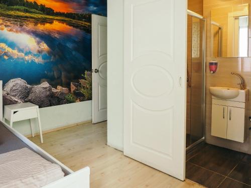 Ванная комната в Deeps Hostel Ankara