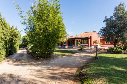 a house with a tree in front of a yard at Quinta da Alquimia in Lagos