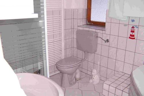 アルテンアウにあるHarzhaus-am-Brunnen-Wohnung-4のバスルーム(白いトイレ、シンク付)