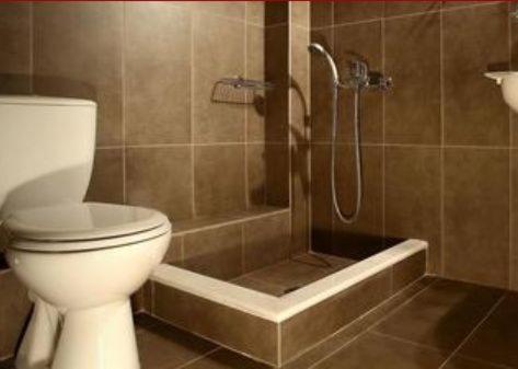 łazienka z toaletą i prysznicem w obiekcie Akrothea Hotel w mieście Goura