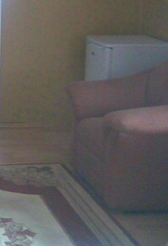 a bathroom with a toilet in the corner of a room at Jomas 24 in Jūrmala
