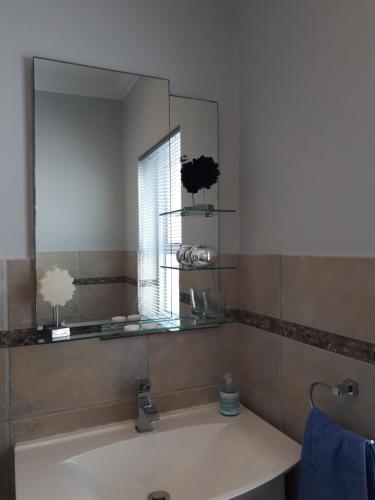 ein Bad mit einem Waschbecken und einem Spiegel in der Unterkunft 51 Trafford in George