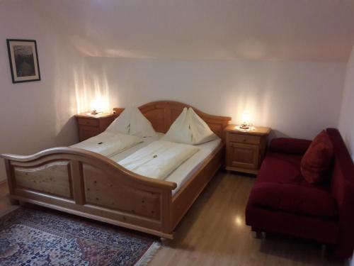 Postel nebo postele na pokoji v ubytování Ferienwohnung Kupfer