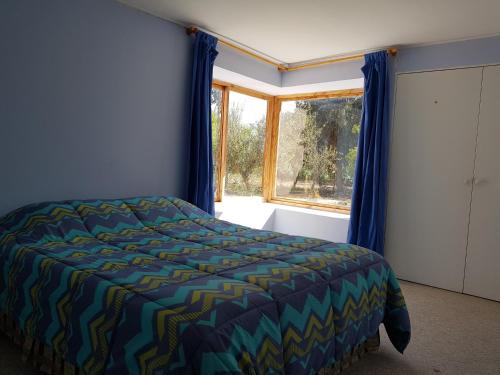 a bedroom with a bed and a window at Parcela Del Desierto in Copiapó