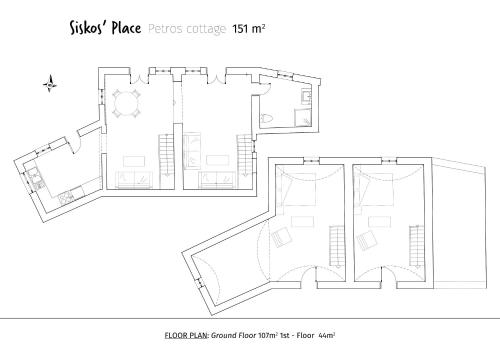 a floor plan of a house at Siskosplace in Oia