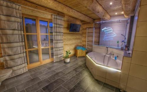 Koupelna v ubytování Holzhaus Lugerhof