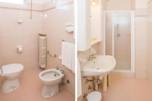 Ett badrum på Hotel Taormina