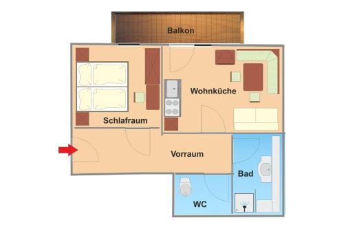 a floor plan of a house at Pension Spreitzhof & Appartement Royer in Schladming