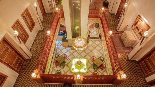 an overhead view of a staircase in a building at Palais Zahia Hotel & Spa in Tangier