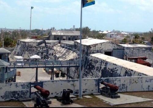 a view of a building with missiles on it at The Oasis Retreat in Nassau