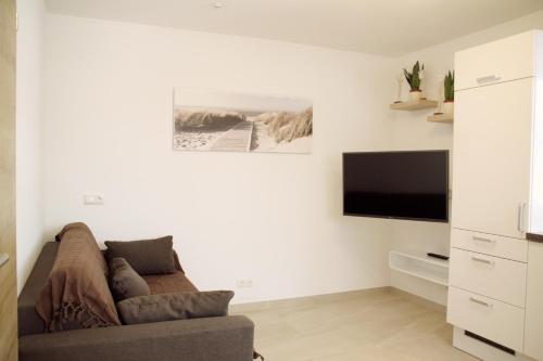 TV a/nebo společenská místnost v ubytování Apartments Fuchs