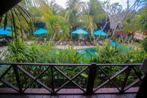 a view from the balcony of the resort at Balangan Sea View Bungalow in Jimbaran