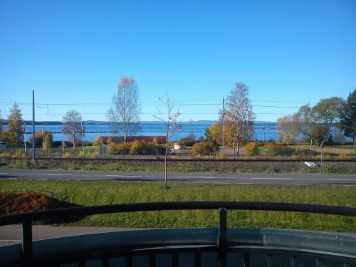 a view of a street with a road and trees at Relax House Rättvik Spa Nordic in Rättvik