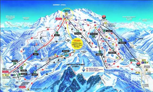 a map of a ski resort with mountains at Ferienhaus Posthüttl in Virgen