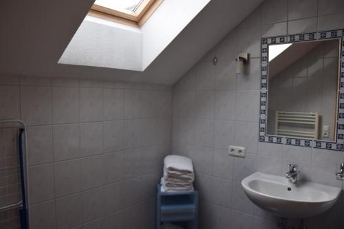 Ένα μπάνιο στο Ferienwohnungen Unterweger