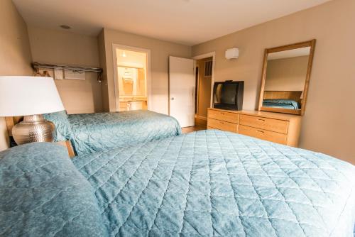 a hotel room with two beds and a television at Barren River Lake State Resort Park in Lucas