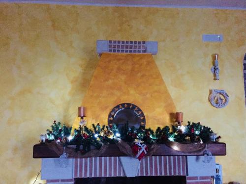 a fireplace with a bunch of christmas trees on it at San Michele in Foglianise